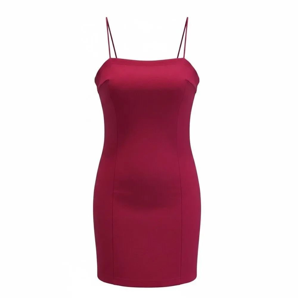 Urban Outfitters Dress Bodycon Mini Red Sleeveless Tight Solid Womens M
